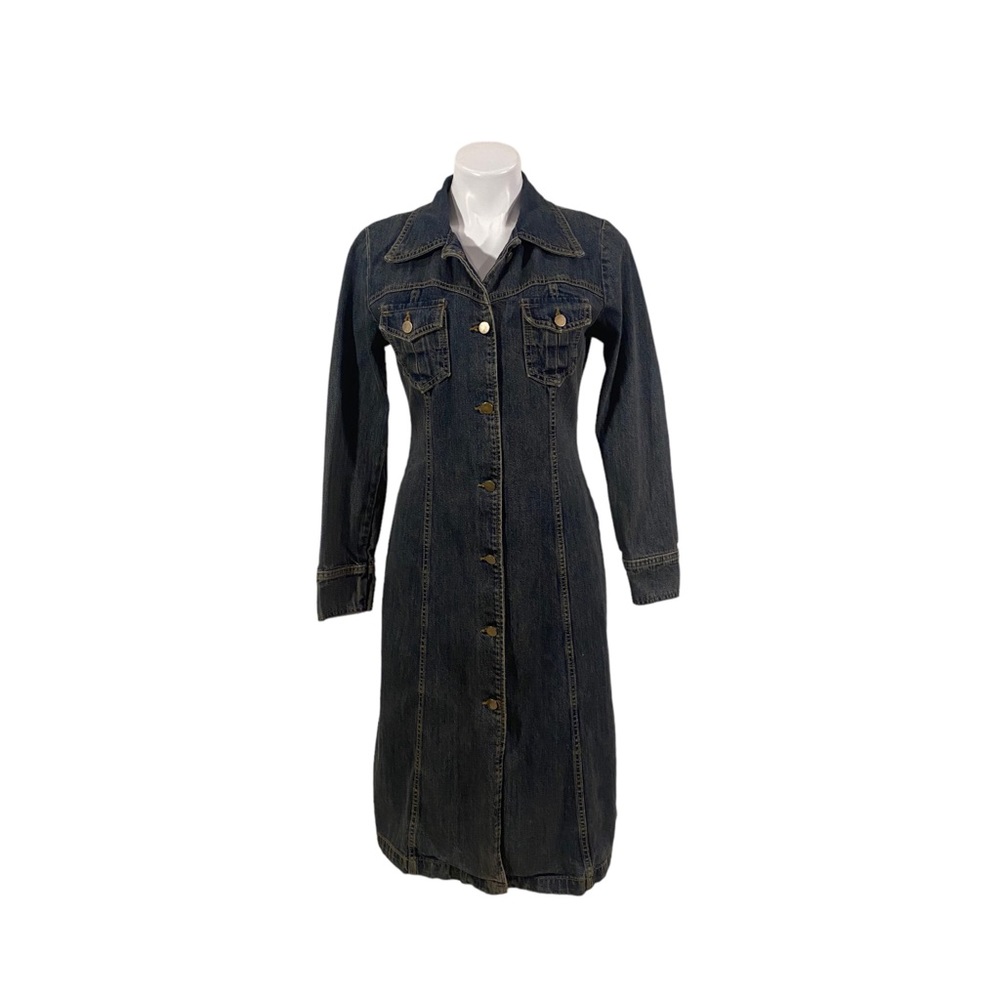 Vintage Heart Moon Star Denim Coat Dress